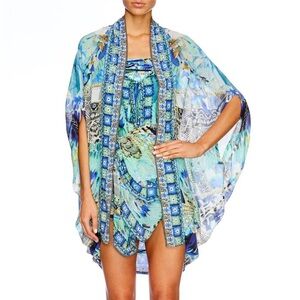 Camilla Leave Me Wild Open Front Cardi Cape One Size OS Cardigan Silk